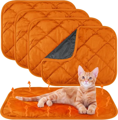 Miniatura 31 de Paquete de 4 Almohadillas Autocalentables para Gatos, Alfombrilla Autocalentable para Perros que Refleja el Calor Corporal, Almohadilla Térmica