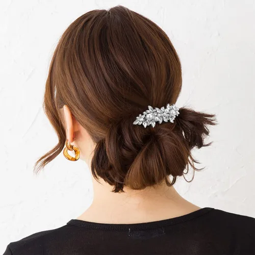 Miniatura 6 de WHAVEL 2 pinzas para el pelo de perlas, pinzas para el cabello con diamantes de imitación, accesorios de perlas para dama de honor, boda