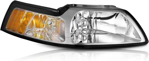 Miniatura 9 de WEELMOTO - Conjunto de faros delanteros automotrices para Ford Mustang 1999-2004, par de montaje de faros de repuesto con carcasa negra para Mustang