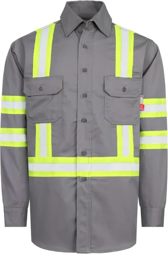 Miniatura 15 de Camisa de trabajo resistente al fuego Titicaca FR Camisa resistente al fuego para hombres de algodón 7.5oz camisa de soldadura Gris