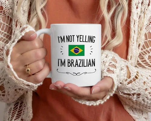 Miniatura 2 de Casitika Recuerdo y regalos del orgullo brasileño. Taza de café de 11 onzas. Idea de regalo para esposa, marido, amigo o compañero de trabajo
