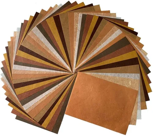 50 hojas de árbol de morera de fibra natural A4, hojas de papel de morera de corteza de plátano, papel washi, diseño de papel para manualidades,