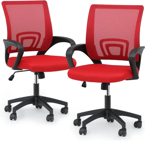 Miniatura 12 de Magshion Silla de oficina, silla ergonómica de escritorio de malla con respaldo medio, silla de computadora con ruedas con soporte lumbar y cómodos