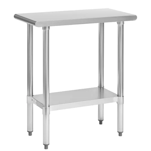 Miniatura 19 de Mesa de acero inoxidable para preparación y trabajo, con ruedas giratorias, mesa resistente, comercial NSF, con estante inferior y protector