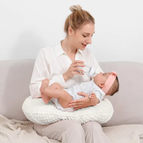 Miniatura 6 de Almohada y posicionador de lactancia, lactancia materna, alimentación con biberón, soporte para sentarse al bebé con funda extraíble ultra suave