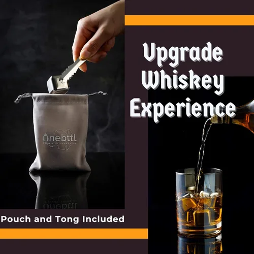 Miniatura 5 de Juego de regalos de piedras de whisky con inicial para hombres y mujeres, 4 piezas de rocas de whisky de acero inoxidable con bolsa y pinzas, cubos T