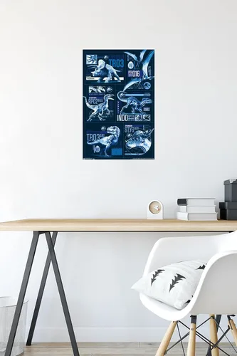 Miniatura 32 de Trends International Jurassic World: Fallen Kingdom - Póster de pared con cuadrícula, 14.725 x 22.375 pulgadas, versión enmarcada de madera