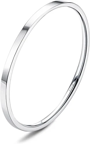 Milacolato Anillos de plata de ley S925 para mujer, rellenos de oro blanco de 18 quilates, anillos de declaración apilables de alto pulido, anillos