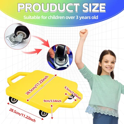 Miniatura 2 de 4 piezas de patinete deportivo con asas para niños, ruedas de plástico que no dañan el suelo, patineta, patineta, patineta, niño, niña, gimnasio