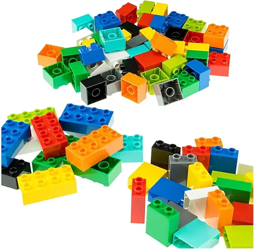 Miniatura 8 de Strictly Briks - Big Briks Set, juego de 108 piezas, 10 colores divertidos, bloques de construcción grandes para edades de 3 años en adelante