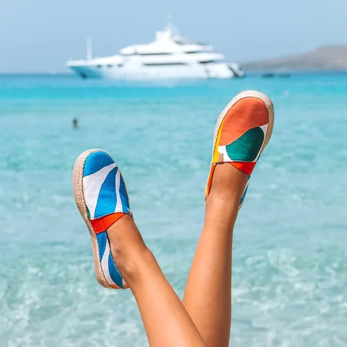 Miniatura 4 de UIN Alpargatas para mujer, de punto, ligeras, informales, cómodas, pintadas, para viajes, Marbella II