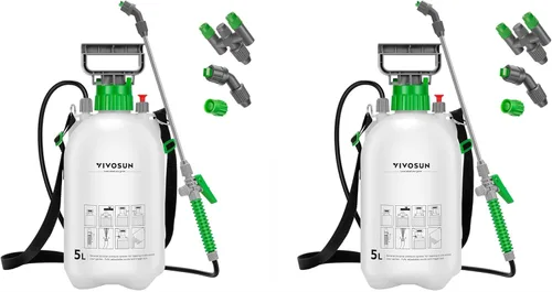 Miniatura 15 de VIVOSUN Pulverizador de bomba de 2.1 galón/8L, rociador de agua de jardín para plantas, malezas y cuidado del césped, con 3 boquillas, manguera