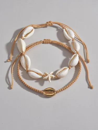 Miniatura 2 de Verdusa Juego de 2 pulseras de tobillo para mujer, cadena de tobillo ajustable, joyería para pies