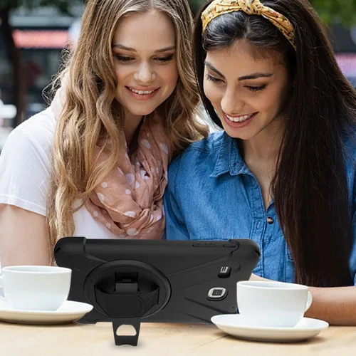 Miniatura 7 de Funda para Samsung Galaxy Tab E 8.0, resistente híbrida, a prueba de golpes, con función atril y correa de mano para Samsung Galaxy Tab E 32GB