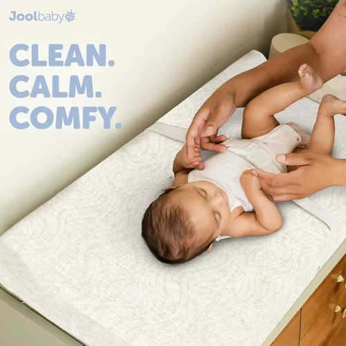 Miniatura 8 de Jool Baby Fundas para cambiador (paquete de 2) suaves y cómodas, se adaptan a la mayoría de los cambiadores de pañales estándar (blanco y avena)