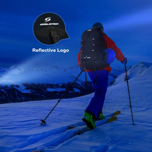 Miniatura 6 de Mochila Maelstrom para senderismo, mochila para campamento, mochila impermeable de 50L con cubierta para la lluvia, mochila ligera de viaje, azul