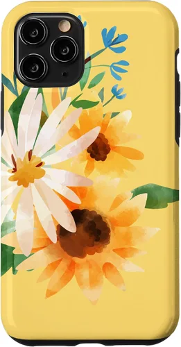 Miniatura 27 de iPhone 16 Yellow Sunflower Vintage Flower Petals Case