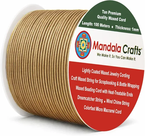 Miniatura 232 de Cuerda Mandala Crafts 0.03 pulgadas 109 yardas para hacer joyería, artesanía, macramé, cuerda de algodón encerado Negro