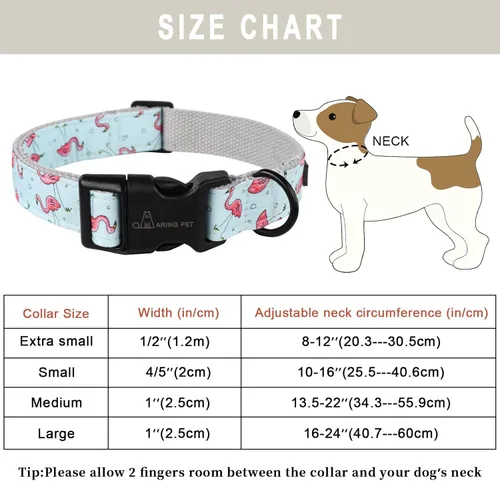 Miniatura 6 de Aring Pet Collar de algodón, ligero y ajustable, con hebilla de liberación rápida para perros pequeños, medianos y grandes, para cachorros, S