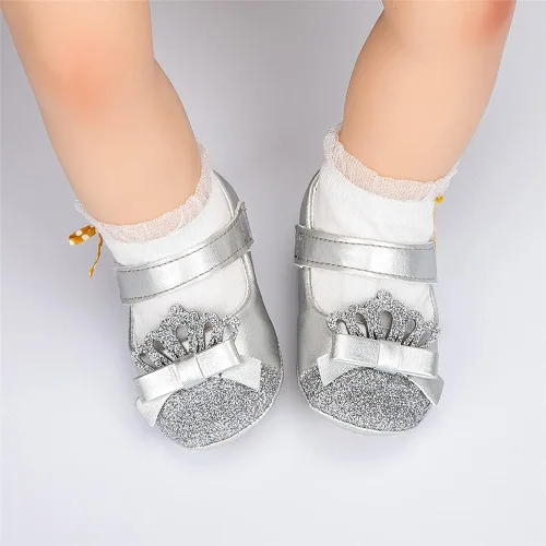 Miniatura 3 de Meckior Zapatos deportivos para bebé y niñas, suela suave, con lazo, princesa, vestido de boda, Mary Jane, planos, para recién nacidos, ligeros