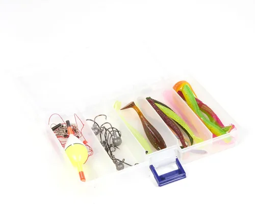 Miniatura 9 de Kit de pesca con caña, carrete predistribuido, aparejos, ganchos, estuche de transporte con cremallera