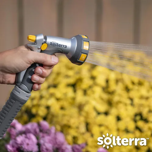 Miniatura 2 de Solterra Boquilla de manguera de jardín de 7 patrones con gatillo trasero