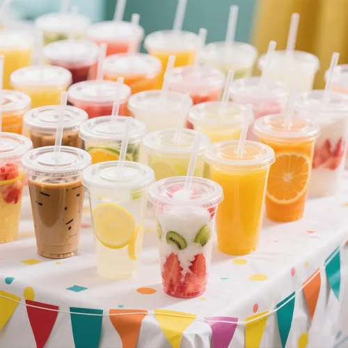 Miniatura 5 de Ginkgo Vasos de plástico transparente de 32 onzas con tapas y pajitas jumbo, desechables para llevar, tazas de café helado para batidos, té