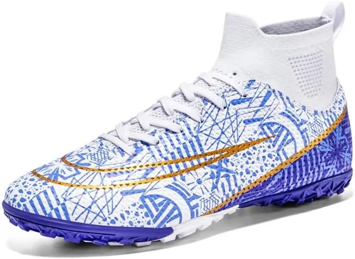 Tacos de fútbol para niños y niñas, cómodos zapatos de fútbol para interiores y exteriores, interiores, competición, unisex