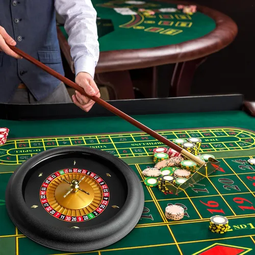 Miniatura 6 de Leyndo Juego de ruedas de ruleta de casino de lujo de 18 pulgadas, juego de ruleta profesional ABS con rueda de diseño doble cero con 2 bolas