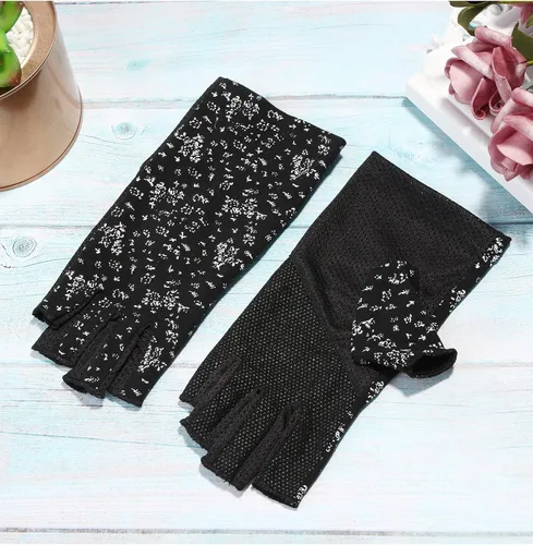 Miniatura 6 de Maxdot Guantes sin dedos para mujer, con protección solar, guantes de conducción de verano, antideslizantes, con protección UV, para exteriores