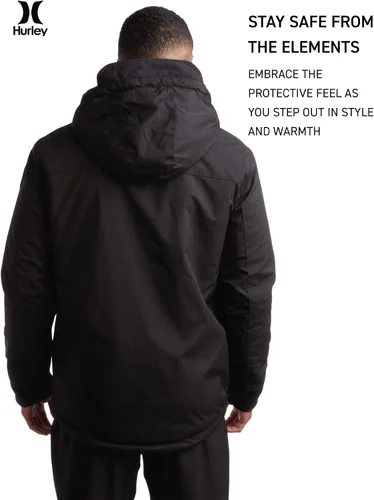 Miniatura 6 de Hurley Chaqueta de Invierno para Hombre - Parka Cálida con Cremallera y Capucha, Forrada de Sherpa, con Múltiples Bolsillos (Tallas S-XL)