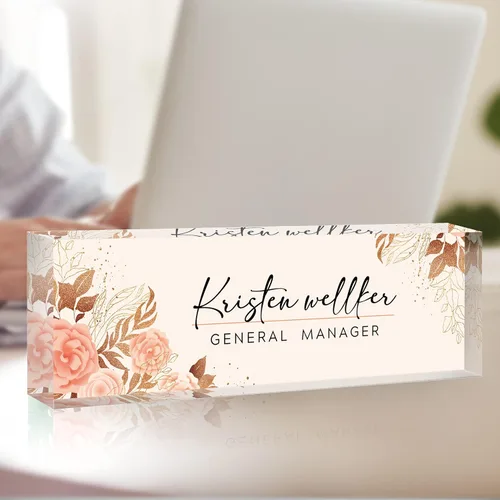 Miniatura 6 de Placa de nombre de oficina personalizada para escritorio, regalos personalizados de agradecimiento a los empleados, placa de nombre de escritorio