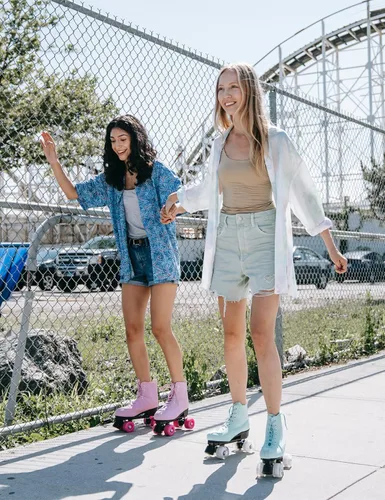 Miniatura 7 de PAPAISON Patines de ruedas para mujeres y hombres, de lujo de 2 capas de microfibra de cuero de doble fila - Patines clásicos de ruedas para niñas