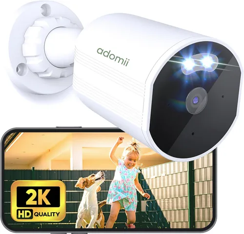 adomii Cámaras de seguridad 2K inalámbricas para exteriores, visión nocturna de 33 pies, IP65 resistente a la intemperie, audio de 2 vías, cámara