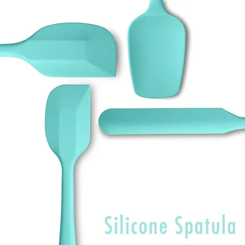 Miniatura 2 de Juego de 4 espátulas de silicona, espátulas de goma flexibles resistentes al calor y antiarañazos para hornear y cocinar con núcleo de acero