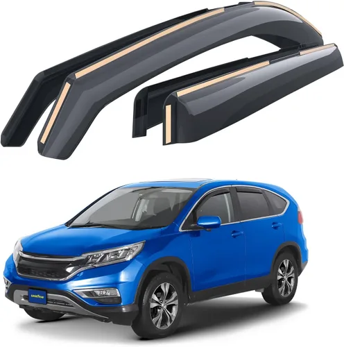 Goodyear - Deflectores de ventana de canal irrompibles para Honda CR-V (CRV) 2012-2016, protectores para la lluvia, viseras para la ventana del