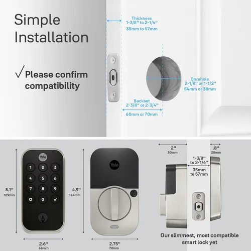 Miniatura 11 de Yale Assure Lock 2 Touch Deadbolt, cerradura inteligente de huellas dactilares con llave en bronce cepillado al óleo y teclado táctil con conexión