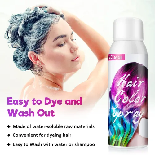 Miniatura 6 de Spray de color blanco para cabello blanco de un solo uso para el día del cabello loco, fiesta de Navidad, temporal, lavable, tinte para el cabello