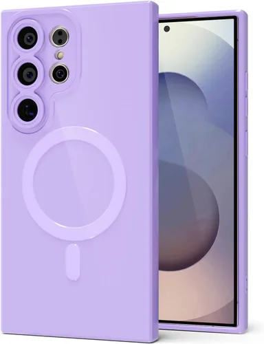 Miniatura 66 de Svanove para Samsung Galaxy S22 Funda de teléfono de silicona magnética, compatible con Magsafe, linda para mujeres, brillante color brillante, gel