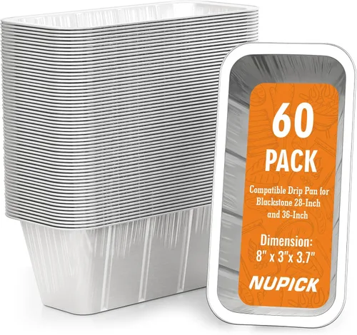 Miniatura 11 de NUPICK Paquete de 40 forros para vasos de grasa para Blackstone de 17"/28"/36", forros de bandeja de goteo para Blackstone 5017, forro de bandeja