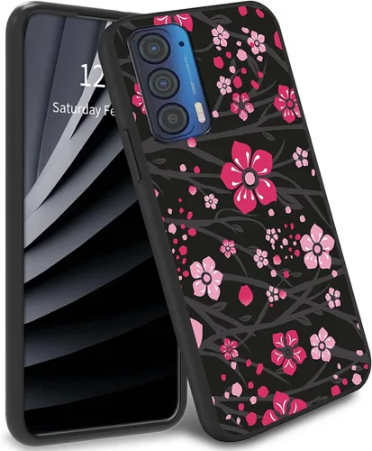 Miniatura 35 de Funda delgada para Moto Edge 2021 TPU con diseño de hojas de arte, cubierta de protección de cuerpo completo de goma de gel suave para Motorola Edge