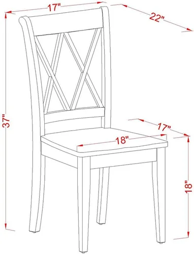 Miniatura 14 de East West Furniture DLCL5-BLK-C - Juego de mesa de comedor de 5 piezas, incluye una mesa de comedor redonda con gotas y 4 sillas tapizadas de tela