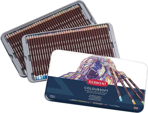 Miniatura 7 de Derwent Lápices de colores, lápices ColourSoft, Skintone, dibujo, arte, lata de metal, 6 unidades (2300217)