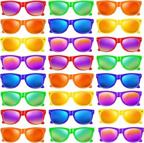 Paquete de 1224 gafas de sol de neón para fiesta, al por mayor de los años 80, regalos de fiesta retro a granel, gafas clásicas retro para piscina
