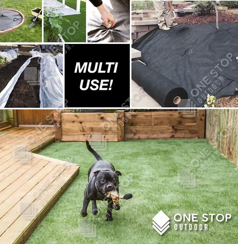 Miniatura 3 de Paquete de 50 grapas de paisaje de 6 pulgadas con tapas de arandela de junta, estacas de metal para jardín, estacas de tela para jardinería