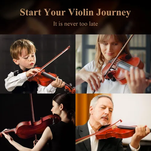 Miniatura 3 de Eastar - Violín 3/4 para principiantes, kit de violines para estudiantes, violín con estuche rígido, resina colofonia, soporte para hombro, arco