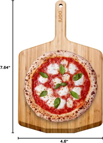 Miniatura 10 de Ooni Pala de pizza de madera de bambú de 12 pulgadas, espátula de pizza de 12 pulgadas, tabla de cortar pizza de madera, accesorios para horno