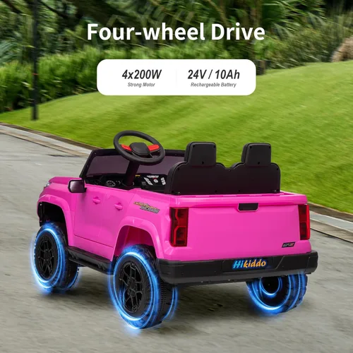 Miniatura 3 de Hikiddo - vehículo de paseo de 24 V y 10 Ah para niños grandes, SUV eléctrico de 4x4 y 2 plazas para conducir con control remoto, motores de 4x200W