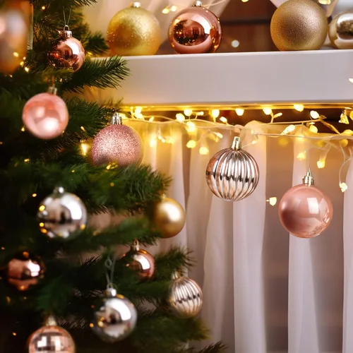 Miniatura 113 de AMS Esferas de Navidad de 2.36 pulgadas/60mm, 34 unidades, adornos grandes, decoraciones para fiestas, inastillables, colgantes festivos para Negro