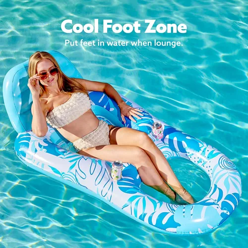Miniatura 4 de SLOOSH Paquete de 2 flotadores inflables para piscina para adultos, flotador de piscina para sala de estar, balsa, flotadores, silla reclinable